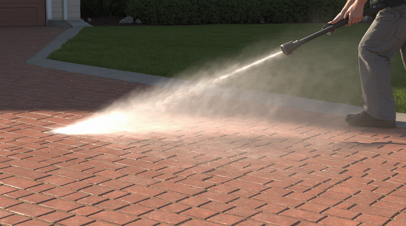 Cleaning Brick Pavers With Pressure Washer