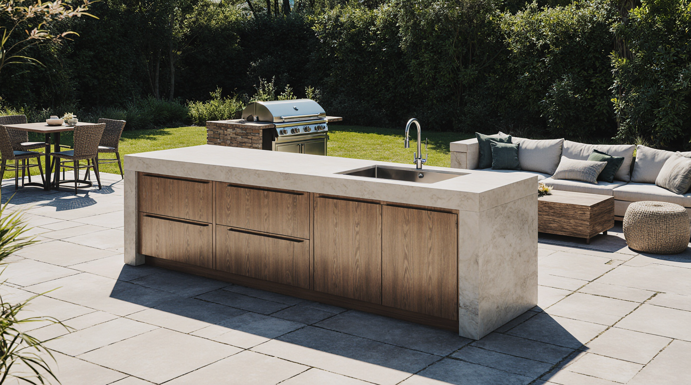 Outdoor Kitchen Island with Sink