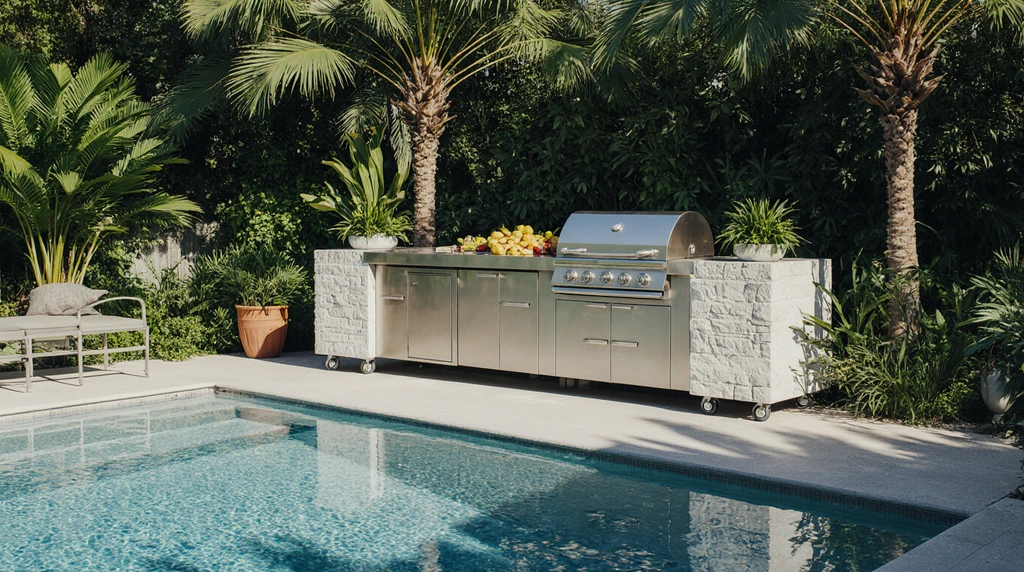 Outdoor Kitchen Island with Wheels
