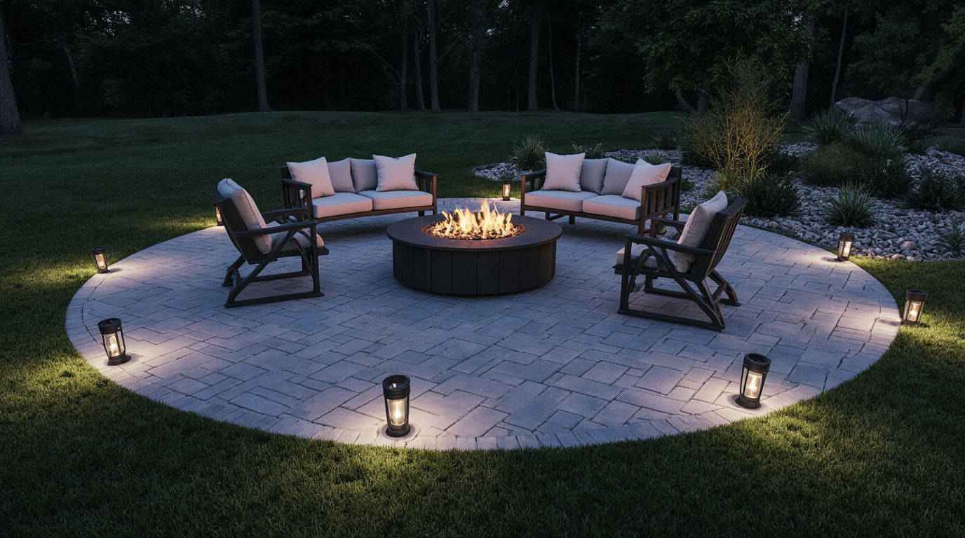 Paver Fire Pit Area