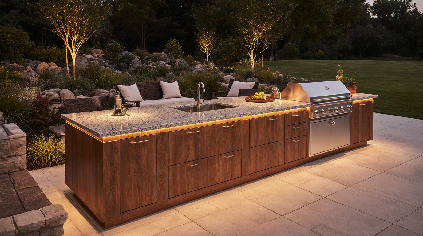 Wood Outdoor Kitchen Island