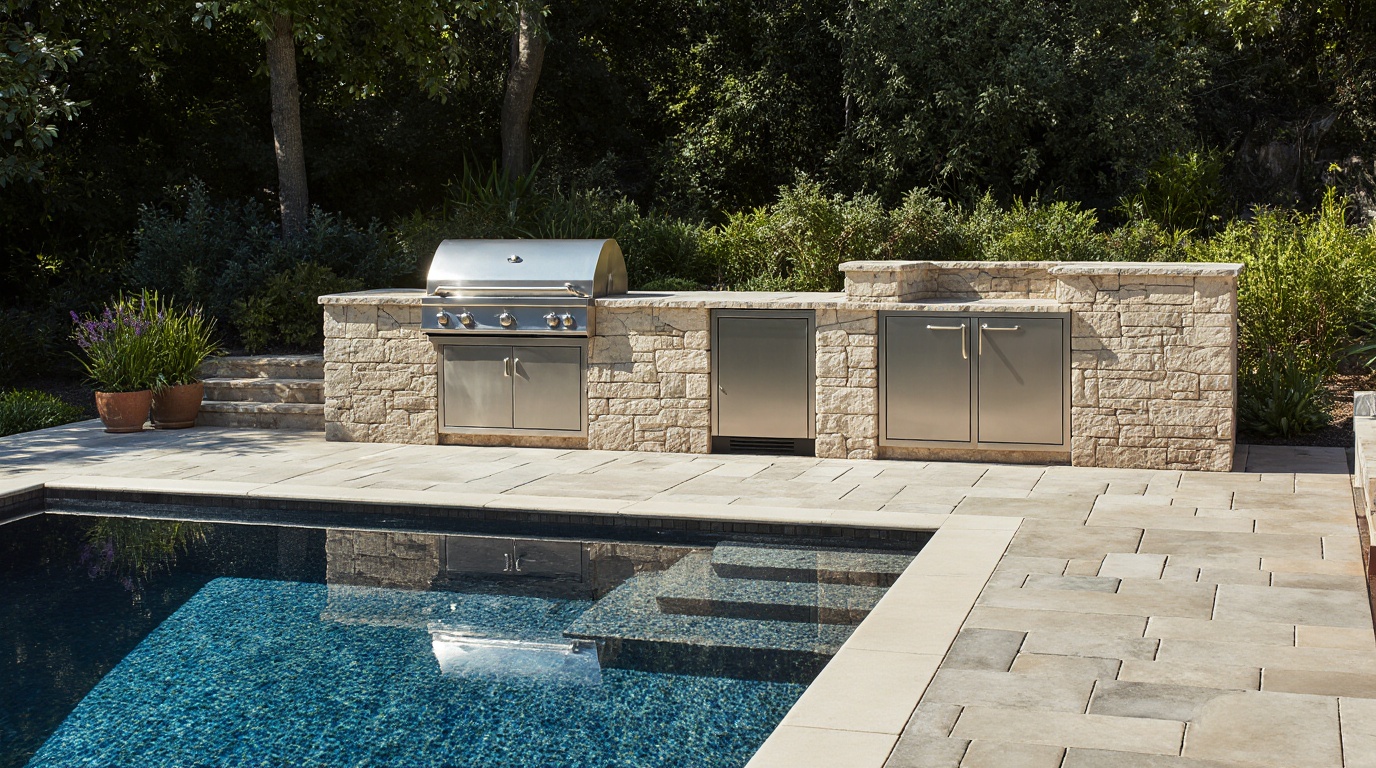 Outdoor Kitchen Pool House