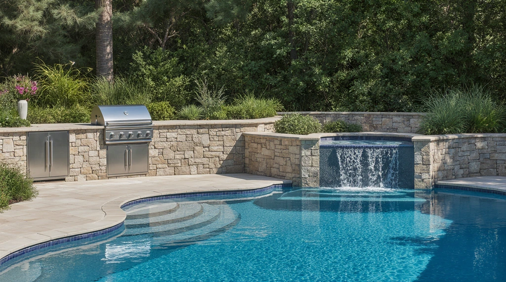 Pool House with Outdoor Kitchen