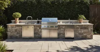 Outdoor Grill With Cabinet