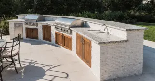 White Brick Outdoor Kitchen