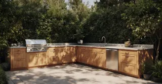 Wooden Outdoor Kitchen
